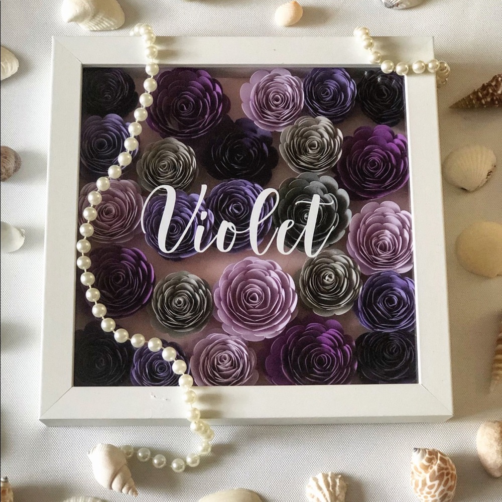Personalized flower shadow box 🌹